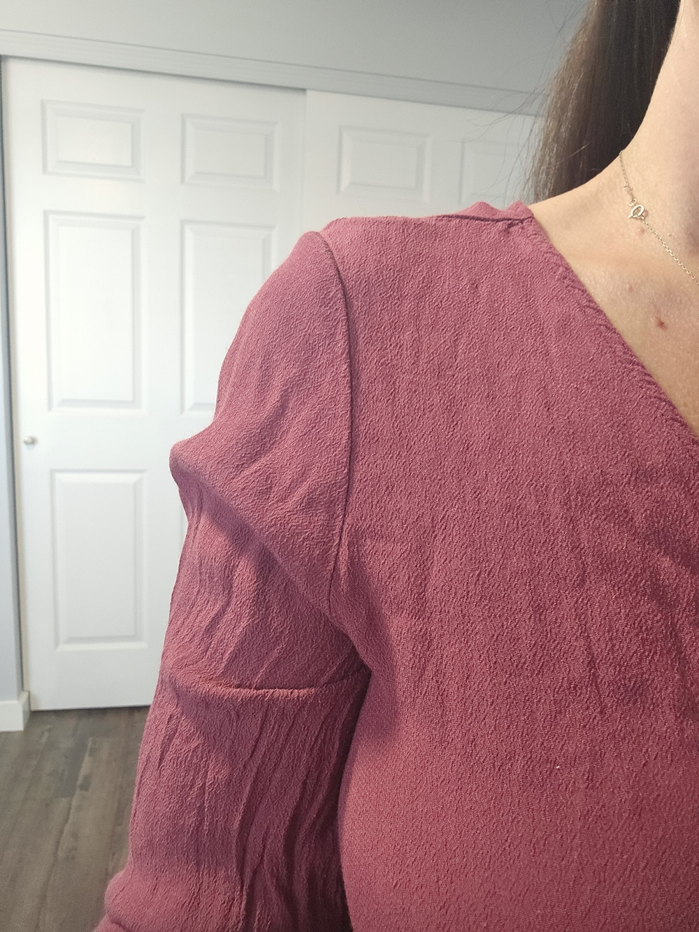 Women’s Plum V-Neck Long Sleeve Wrap Dress - Picture 6 of 10